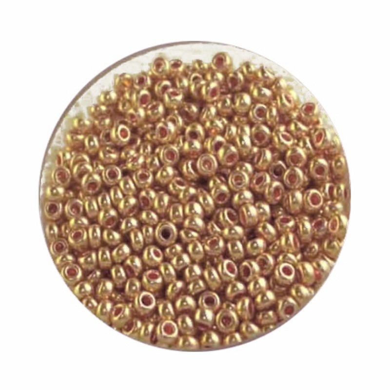 Rocailles 2,6mm rotgold metallic 17g Dose